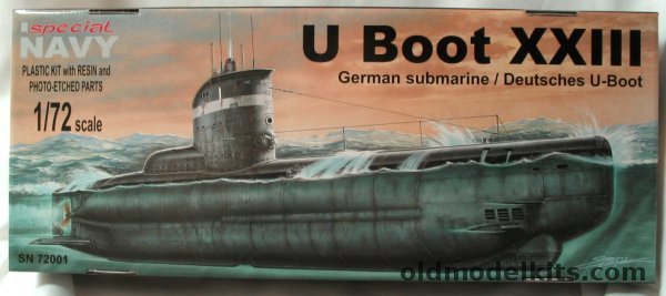 Special Navy 1/72 U-Boot Type XXIII Submarine - (U-Boat) - (MPM), 72001 plastic model kit